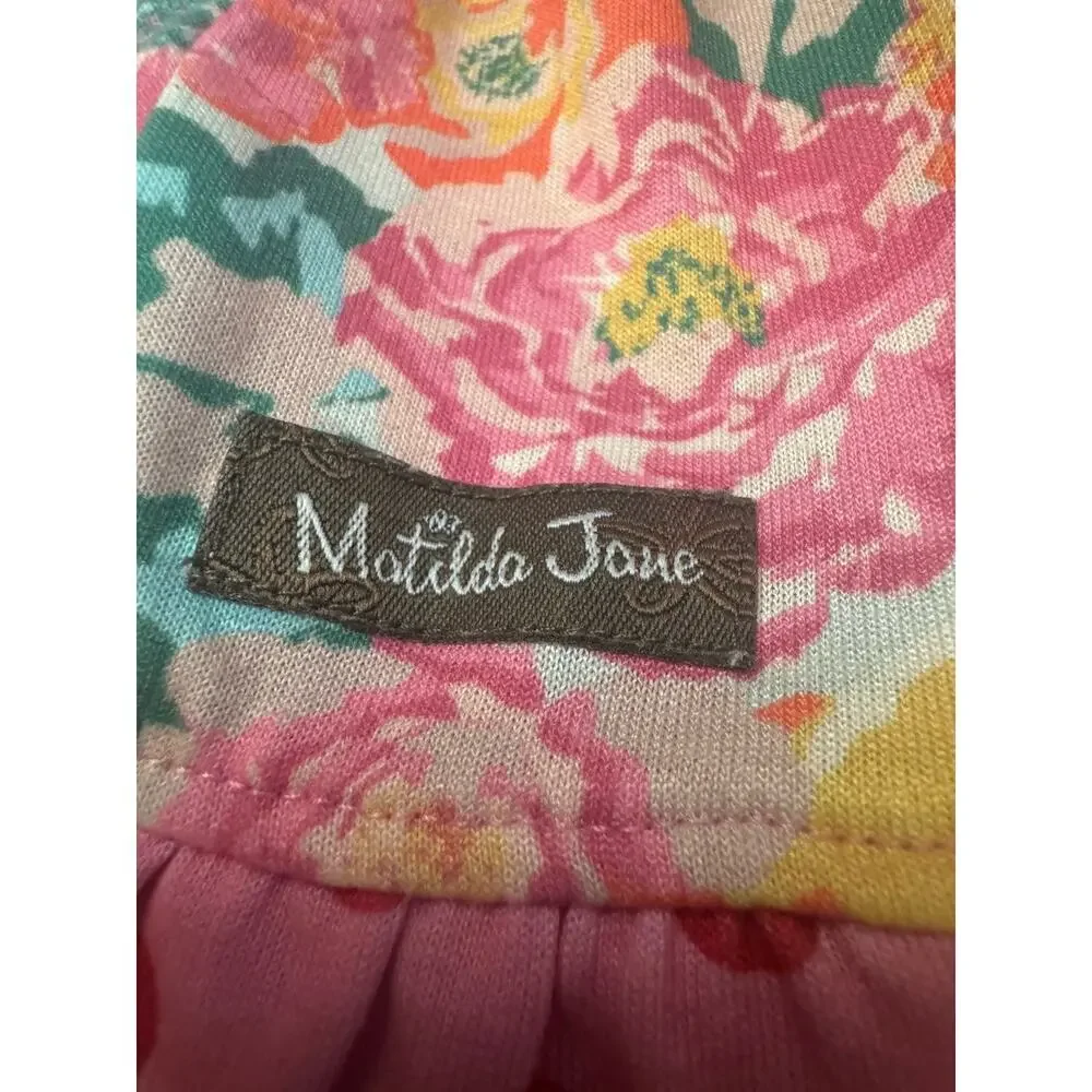 Matilda Jane Girls Floral Ruffle Nightgown Shift Dress Size 4